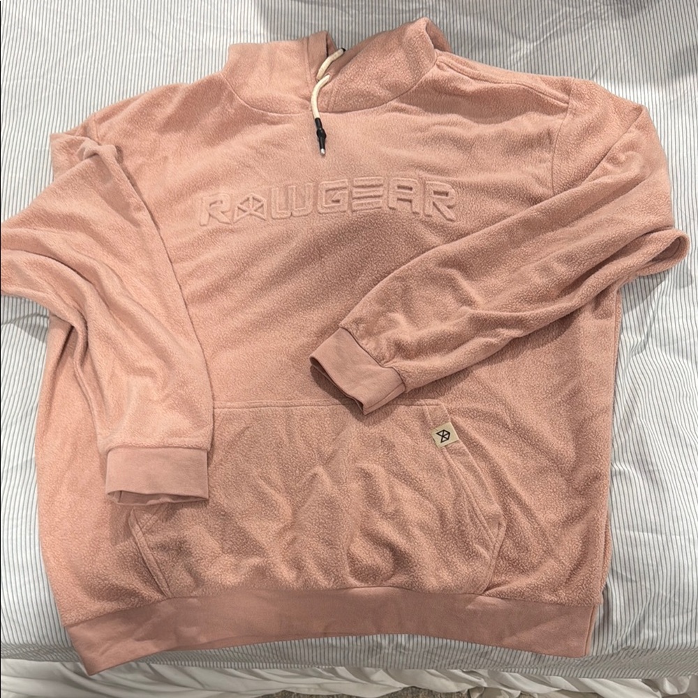 Pink Quarter-Zip Sweatshirt with Relaxed Fit